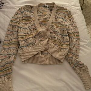 Zara multi colored knit cardigan
